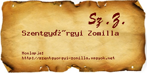Szentgyörgyi Zomilla névjegykártya